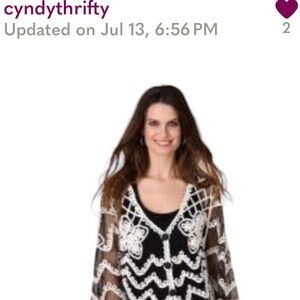 Pretty Angel Large Jacket Silk Lace Embellished Soutache Button Sheer Bohemian